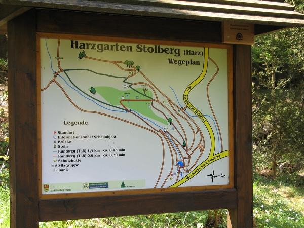 Übersichtskarte Harzgarten in Stolberg Harz